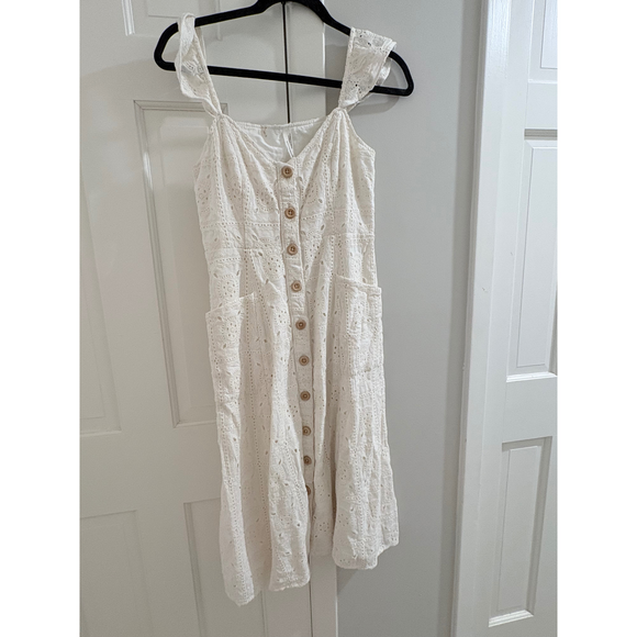 Anthropologie Dresses & Skirts - Anthropologie Eyelet Button-Front Midi Dress in White